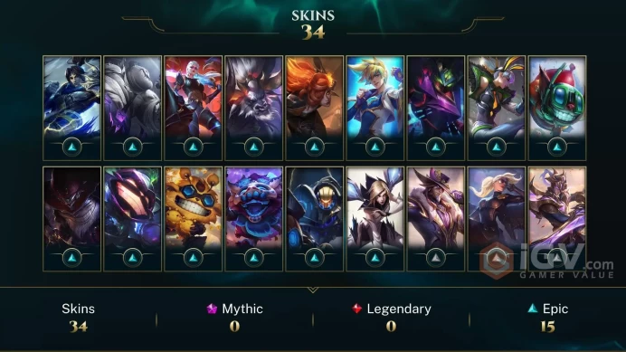 Lan UNK - 36 Skin- Ranked Ready - Last Rank Gold4- 100.000 Blue Essance- 411 RP - FULL ACCES- INSTANT DELIVERY- SAFETY