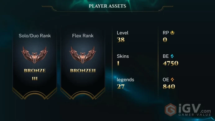 S16 Euw SPLİT 2! Bronze 3 - 1 Win 0 lose - Ranked Ready - Unverified Email 
