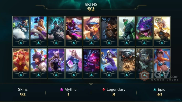 EUW / SILVER 4(60LP) - 102 Champ - 92 Perfect Skins(1 Ultimate, 1 Mythic, 8 Legendary, 40 Epic) -31.3K BE - HANDMADE - FULL ACCES -CHEAP