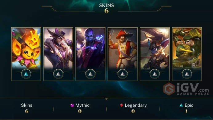 EUW / BRONZE 1(60LP)  - 54 Champ - 6 Perfect Skins(1 Epic) -13.3K BE -  S14 ACC - HANDMADE - FULL ACCES -CHEAP