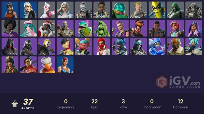 | PC/PSN/XBOX | 37 SKINS | 1-Ball | Rust | Nyanja | Yulejacket | Megalo Don | Renegade Rebel | Santa Dogg | Skull Commander | 0 VBUCKS | Fs89H |