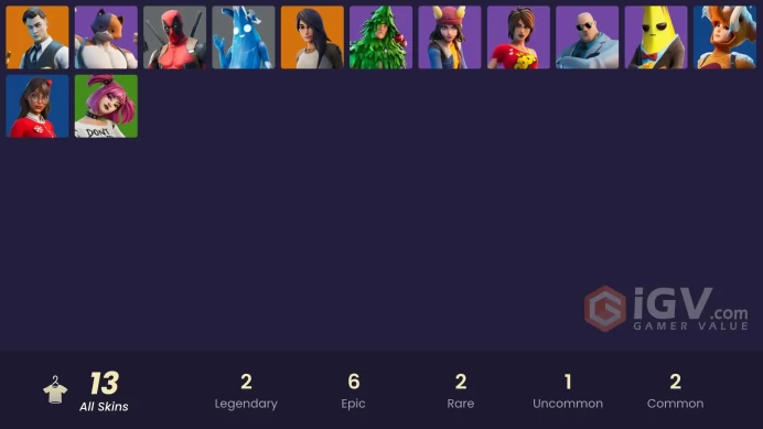 | PC | 13 SKINS | Deadpool | Midas | Gear Specialist Maya | Agent Peely | Polar Peely | Meowscles | Skye | Brutus | 800 VBUCKS | FqIGf |