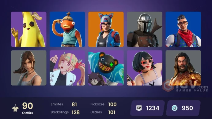| PC/XBOX | 90 SKINS | The Ageless | Mandalorian | Snap | Fade | Eternal Knight | Singularity | Rox | Vendetta | Sentinel | 950 VBUCKS | FpHfs |