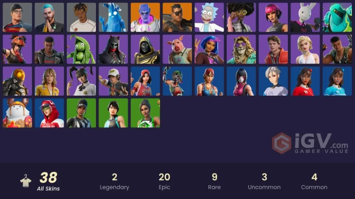 | PC/XBOX | 38 SKINS | Kymera | Joey | Sunny | Pig the Butcher | The Machinist | Dark Voyager (Reality Redacted) | Rust | 1300 VBUCKS | FsH4p |