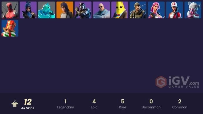| PC/XBOX | 12 SKINS | Gear Specialist Maya | Deadpool | Hope | 8-Ball vs Scratch | Agent Peely | Brutus | Holiday Boxy | 650 VBUCKS | FpLkv |