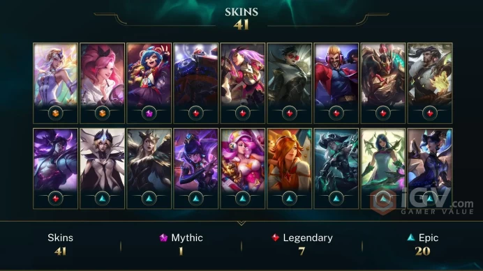 [D169] NA/EUW/OCE/JP/ 100 heroes / 41skins /  Instant Delivery/ Can change bound email and password/Can be transferred to any server