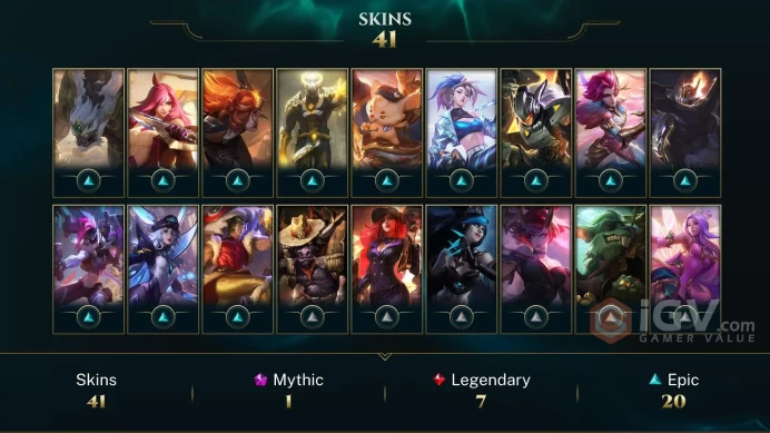 [D169] NA/EUW/OCE/JP/ 100 heroes / 41skins /  Instant Delivery/ Can change bound email and password/Can be transferred to any server