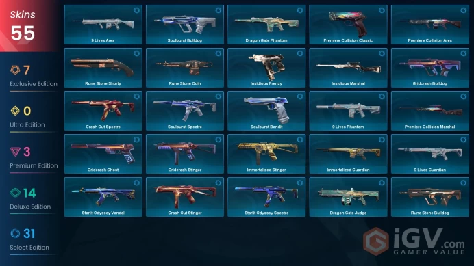 EU [ 47 TOP SKINS + 3 KNIFE ] Broken Blade of the Ruined King + Fortune's Scepter + Paceline's Edge / full acces