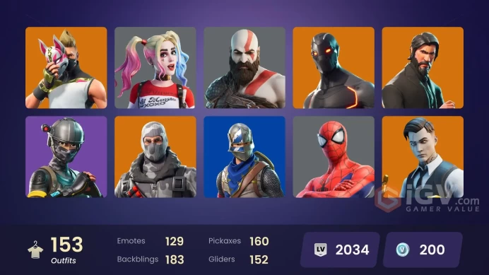 [PC/XBOX] 154 skins | OG STW | The Reaper | Blue Squire | Royale Knight | Elite Agent | Leviathan Axe | Y414