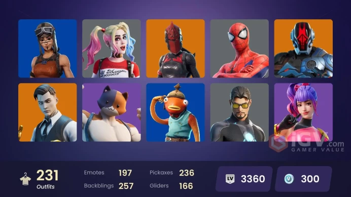 [PC] 231 skins | Renegade Raider | Neo Versa | Gold Meowscles | Gold Midas | Gold Brutus | Carbon Commando | Cloud Striker | Tart Tycoon 