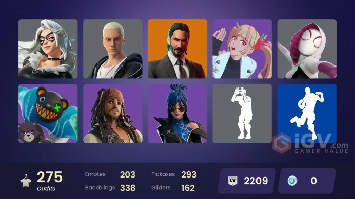 [PC] 275 skins | Subzero Cryptic | Lina Scorch | Championship Jonesy | John Wick | Optimus Prime | Twyn | Era | Paradigm