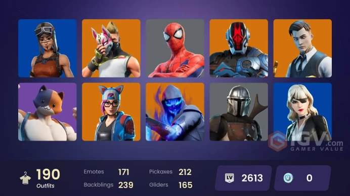 [PC] 190 skins | Renegade Raider | Gold Midas | Keri Commander | Blue Striker | Sentinel | Kymera | The Foundation