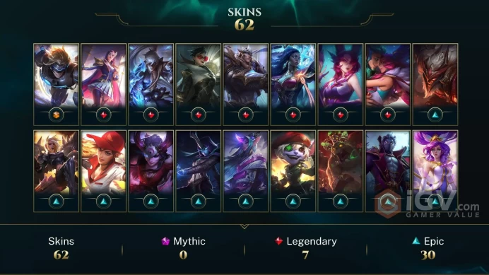 EUNE  Unranked // ✨ +115 Champion / 6173 BE / +64 Skins / 107 Level / Full Access /  Click for Full Details