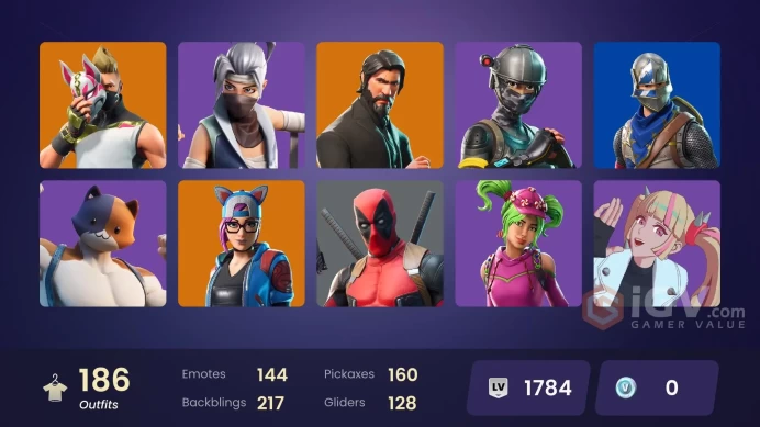 FA / 184 SKINS / THE REAPER / BLUE SQUIRE / ROYALE KNIGHT / ELITE AGENT / GAME KNIGHT / STAGE 5 / OG STW