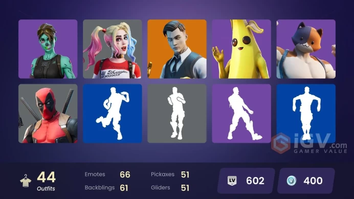 44 skins | Harley Quinn | Vendetta | Fade | Gear Specialist Maya | Hybrid | The Scientist | Blackheart | Midas | Catalyst | Singularity | Rox