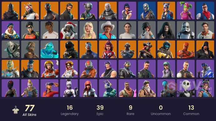 FA / 75 SKINS / BLACK KNIGHT / SPARKLE SPECIALIST / THE REAPER / BLUE SQUIRE / ROYALE KNIGHT / ELITE AGENT / BLUE TEAM LEADER /
