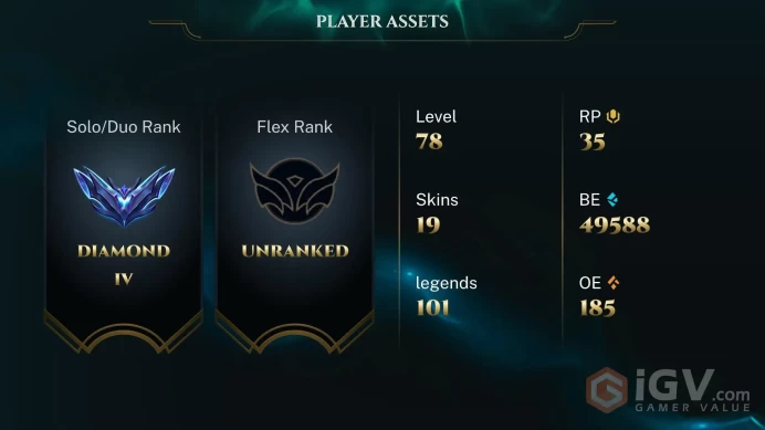 | EUNE | 19 SKINS | DIAMOND 4 | 101 CHAMPIONS | 78 LEVEL | INSTANT DELIVERY | FULL ACCESS | Fr3vO |