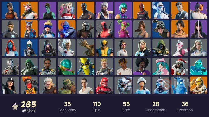 266 Skins | OG STW | Wonder | Neo Versa | Rose Team Leader | Warpaint | Santa Dogg | Rose Glow | Mean Streak | Merry Mint Axe | Gnome | Poo | T