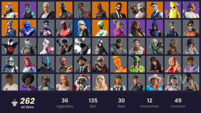 263 skins | Travis Scott | Omega | Reaper | Candy Axe | Ride The Pony | Gold Midas | Rogue Agent | Lina Scorch | Clutch | Grind | Love Ranger