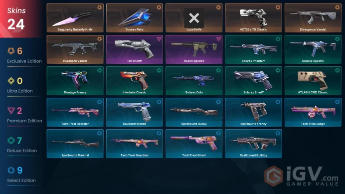Ascendant 1 // 18 Skins // Kuronami Vandal + Divergence Vandal + VCT Classic + Ion Sheriff + Recon Spectre + 3 Knife // FULL Access // EU-TR