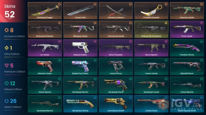 52 Skins // EU-TR // ChronoVoid + Glitchpop + Imperium + Protocol + Nocturnum + Ion + Prime + Oni + Neptune + Recon + 4 Knife // FULL Access
