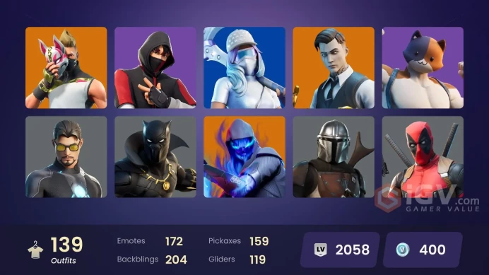 [PC] 140 skins | IKONIK | Blue Team Leader | Gold Midas | Gold Brutus | Subzero Cryptic | Y416