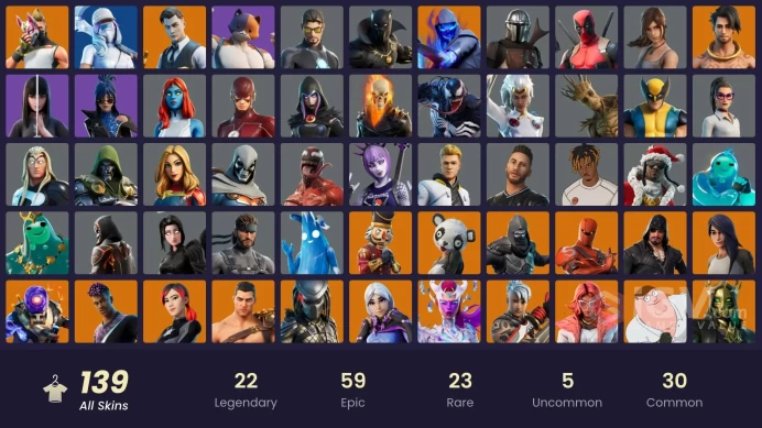 [PC] 140 skins | IKONIK | Blue Team Leader | Gold Midas | Gold Brutus | Subzero Cryptic | Y416
