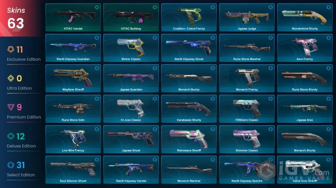 AP - LVL 285 - Unranked - 3 Knifes - 63 Skins (~36,225 VP) Mystbloom Phantom, Kuronami Vandal, Neo Frontier Phantom, Iridian Thorn Blade, Prospe