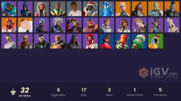 32 skins [All Platforms] Peter Griffin | Paradigm (Reality-659) | Spectra Knight | Omegarok | Kado Thorne | 400 VB | Instant Delivery