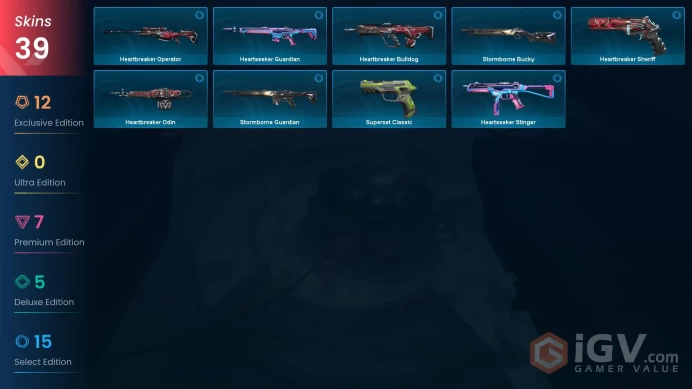 EU - LVL 39 - Unranked - 4 Knifes - 39 Skins (~43,500 VP) Singularity Vandal, Magepunk Sparkswitch, Singularity Phantom, Kogitsune, Ayakashi Pha