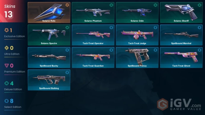 [ASIA] 13 Skins | 1 Knife | Full Acces | Solarex Relic / Solarex Phantom / Tacti-Treat Operator |