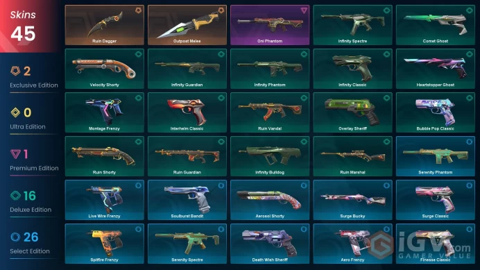 [ASIA] 45 Skins | 2 Knife | Full Acces | RGX 11z Pro Blade / Champions 2025 Vandal / Imperium Vandal / Overdrive Vandal |