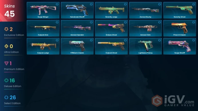 [ASIA] 45 Skins | 2 Knife | Full Acces | RGX 11z Pro Blade / Champions 2025 Vandal / Imperium Vandal / Overdrive Vandal |