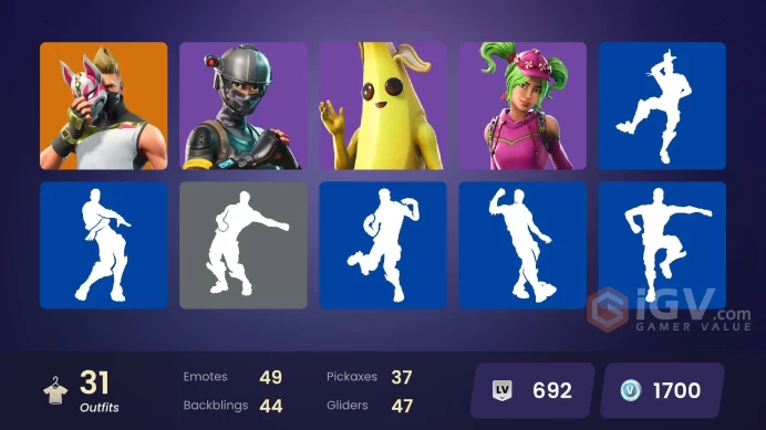 31 skins | Elite Agent | Take The L | Snowflake | Rogue Agent | Valor | Drift | Blackheart | Carbide | Hybrid | Ronin | Dark Voyager