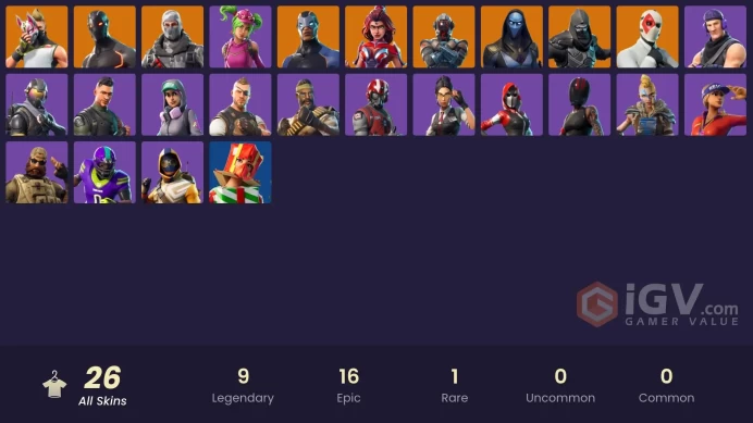 26 skins | Omega | Havoc | Ride The Pony | Snowflake | Strong Guard | Sub Commander | Rogue Agent | Valor | Omen | Carbide | Wild Card