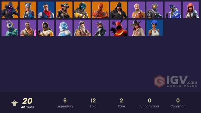 20 skins | Blue Team Leader | Rogue Agent | Prodigy | Blue Striker | Raven | Hybrid | Lynx | Calamity | Blackheart | Zenith | Fable