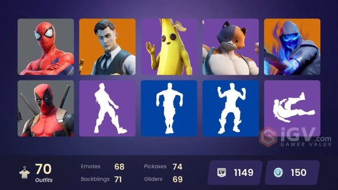 70 skins | Merry Mint Axe | Reaper | Ride The Pony | Gold Brutus | Gold Midas | Vendetta | Luxe | Ultima Knight | Fade | Catalyst | Hybrid