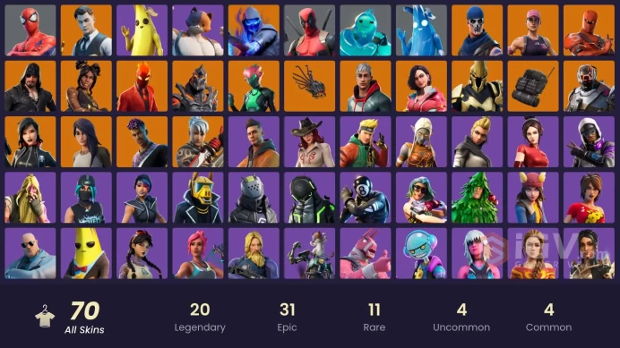 70 skins | Merry Mint Axe | Reaper | Ride The Pony | Gold Brutus | Gold Midas | Vendetta | Luxe | Ultima Knight | Fade | Catalyst | Hybrid