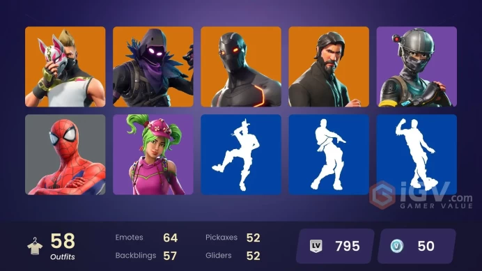 57 skins | The Reaper | Elite Agent | Take The L | Tidy | Ride The Pony | Snowflake | Omega (stage 5) | Rogue Agent | Valor