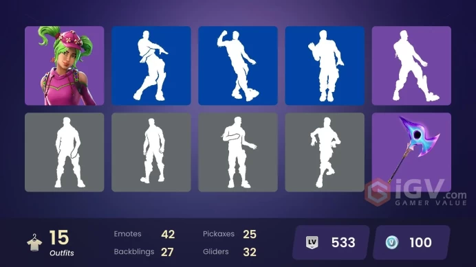15 skins | Tidy | Valor | Frostbite | Carbide | Polar Peely | Ruby Shadows | Battlehawk | Teknique | Zoey | Scoundrel | Krisabelle | Blizzabelle