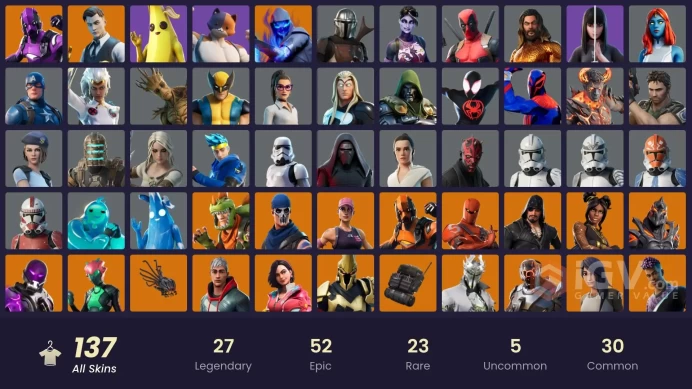 [PC] 138 Skins - Rogue Spider Knight - OG STW - Dark Vertex - Midas - Kylo Ren