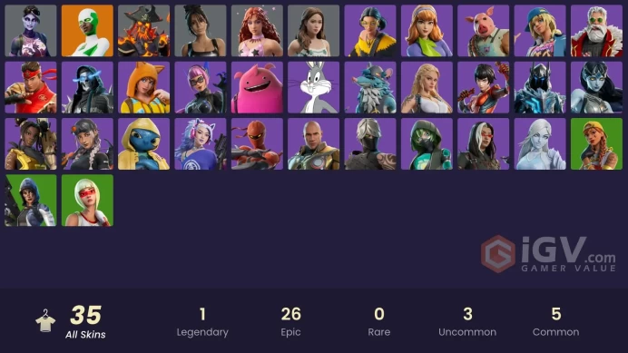 Full Access - [NINTENDO/PC] 38 skins | Cloud Striker , Major Glory , Xander , Gear Specialist Maya , Midas
