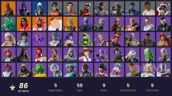 [PC] 86 Skins | Blaze | Red Knight | Valeria | Peter Griffin | Zeus | Joltara | T-800 | Iridia Vayne | Joss | T-60 Power Armor
