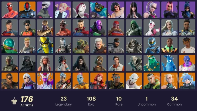 176 skins [All Platforms] Spider-Man | Spider-Gwen | Geralt of Rivia | Peter Griffin | Naruto Uzumaki | Twyn | 600 VB | Instant Delivery