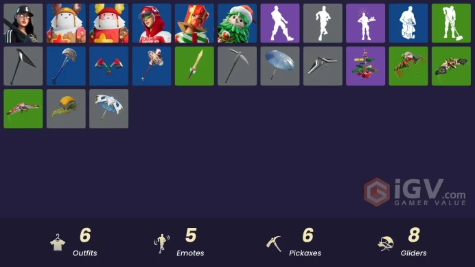 6 skins [All Platforms] Ruby Shadows | Arctic Adeline | Winterfest Bushranger | Holiday Boxy | 100 VB | Instant Delivery