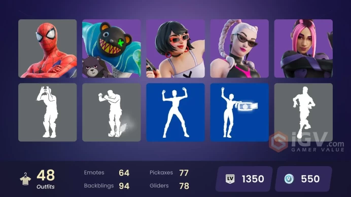 48 skins [All Platforms] Spider-Man | Ronin | Paradigm (Reality-659) | Spectra Knight | Snap | The Origin | 500 VB | Instant Delivery