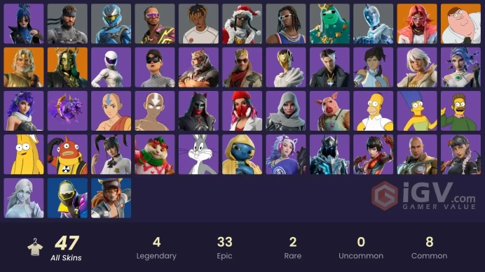 40 skins [All Platforms] Unchained Ramirez | Peter Griffin | Lina Scorch | Subzero Cryptic | Valeria | Zeus | 1150 VB | Instant Delivery