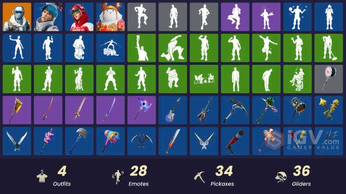4 skins [All Platforms] Frostbite | Jun-Hwan | Arctic Adeline | Sled Ready Guff | Lunar Hyperjet | 200 VB | Instant Delivery