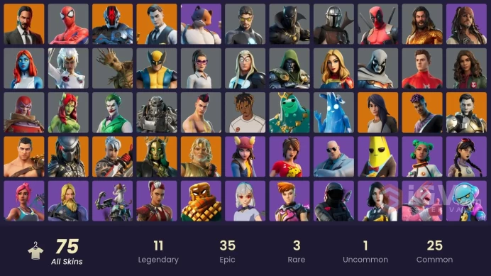 75 skins [All Platforms] Leviathan Axe | Spider-Man | John Wick | Midas | Meowscles | Ronin | Fade | 3500 VB | Instant Delivery