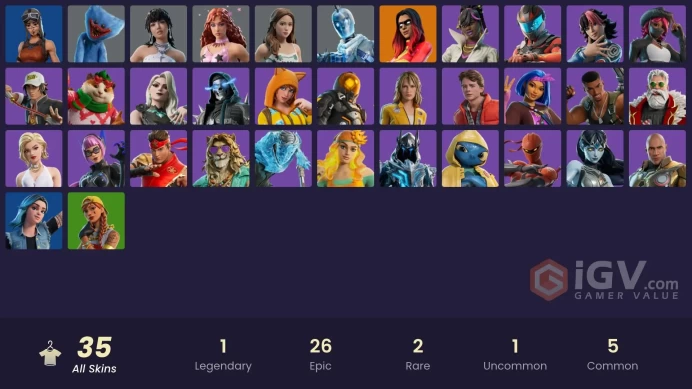 29 skins [All Platforms] Joltara | Renegade Raider | Glacial Dummy | Huggy Wuggy | Rockstar LISA | 100 VB | Instant Delivery